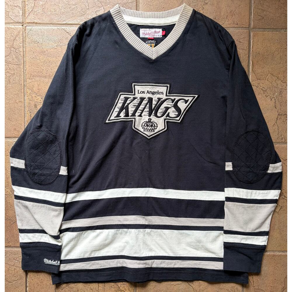 LA Kings Mitchell & Ness Nostalgia Co Vintage Hockey Long Sleeve Tee L NWT